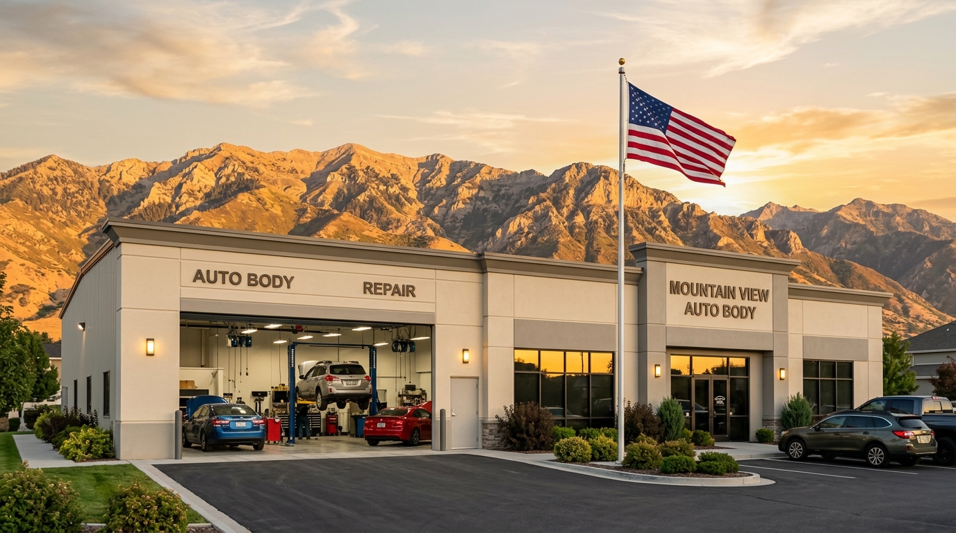 Dynamic Collision Repair Shop Exterior in Provo, UT